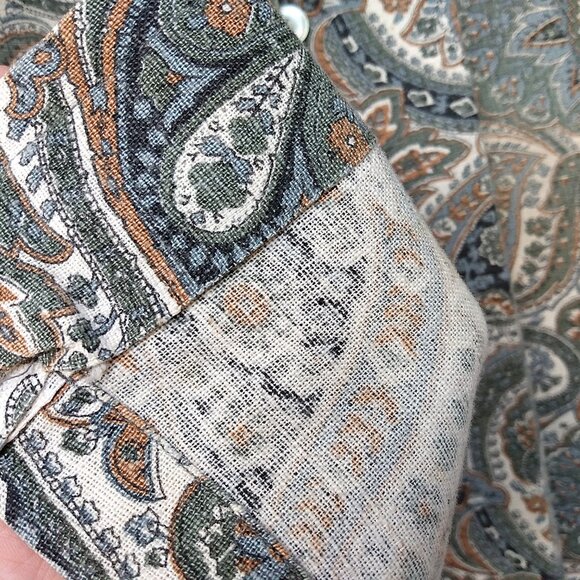 Vintage 60s Bolero Jacket Dress Topper 41"B Paisley Brown Green London Lassie - Picture 6 of 16